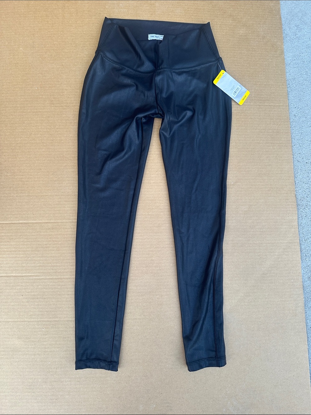 High-Rise Black Faux-Leather Leggings - Unbranded